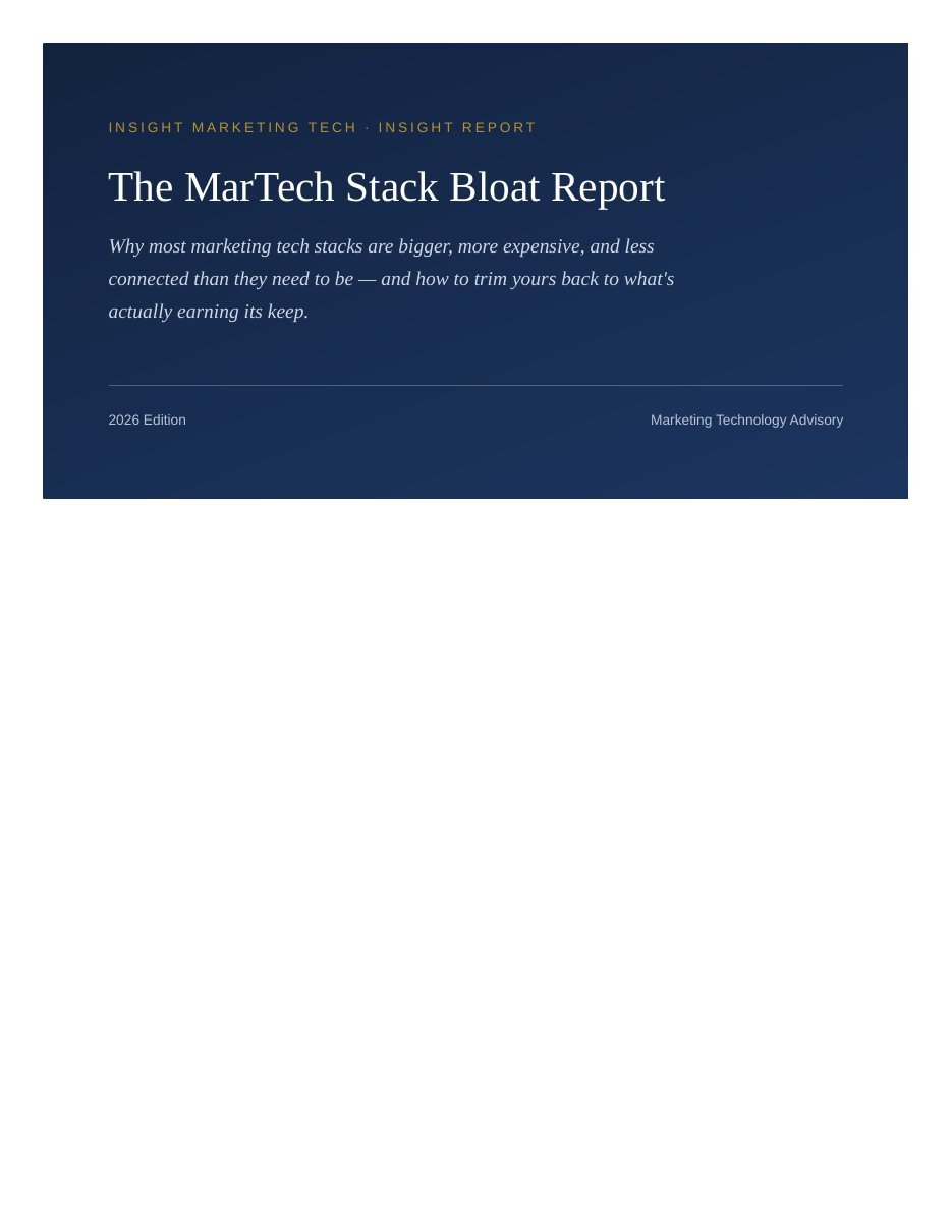 Cover of The MarTech Stack Bloat Report